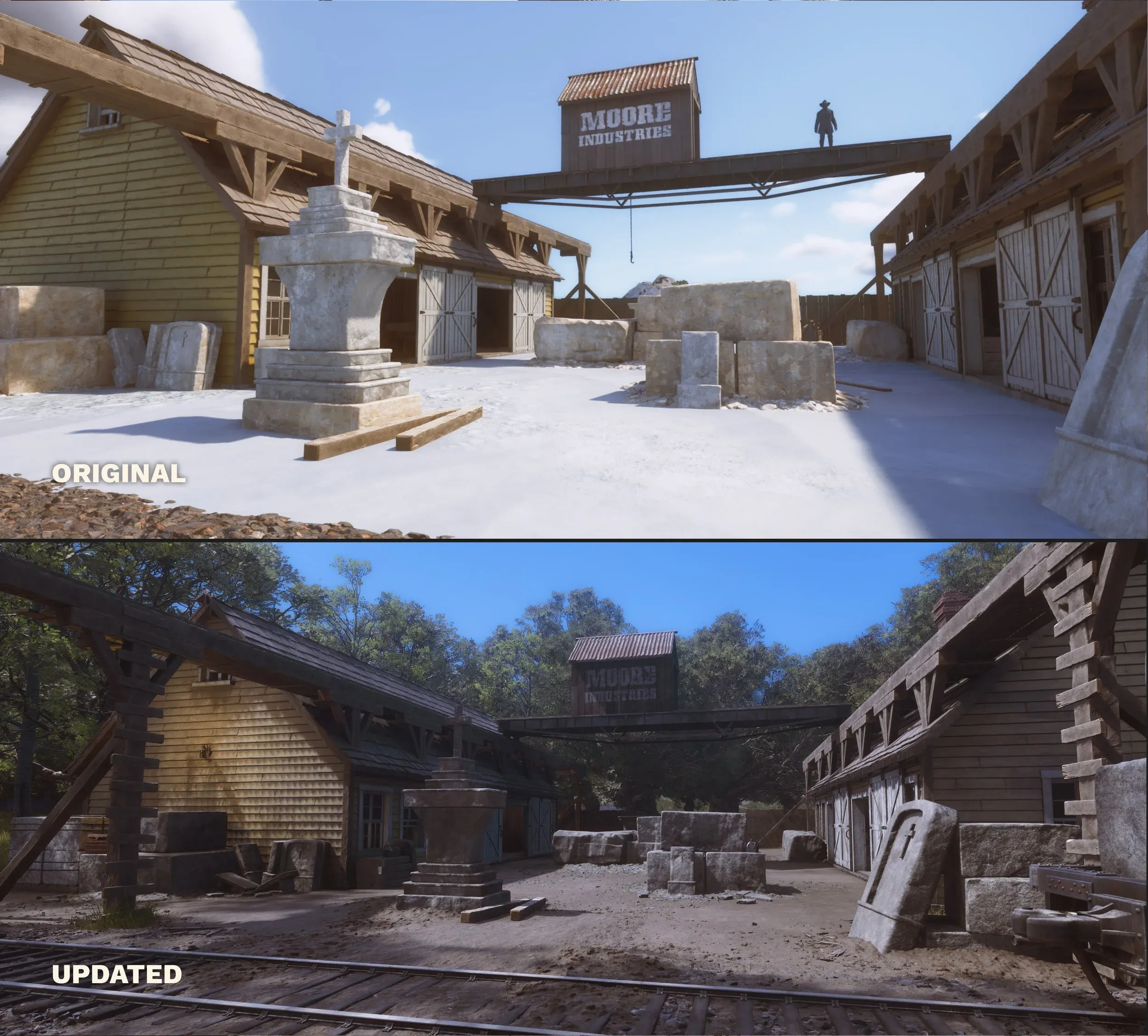 Art polish pass on a Stronghold exterior.