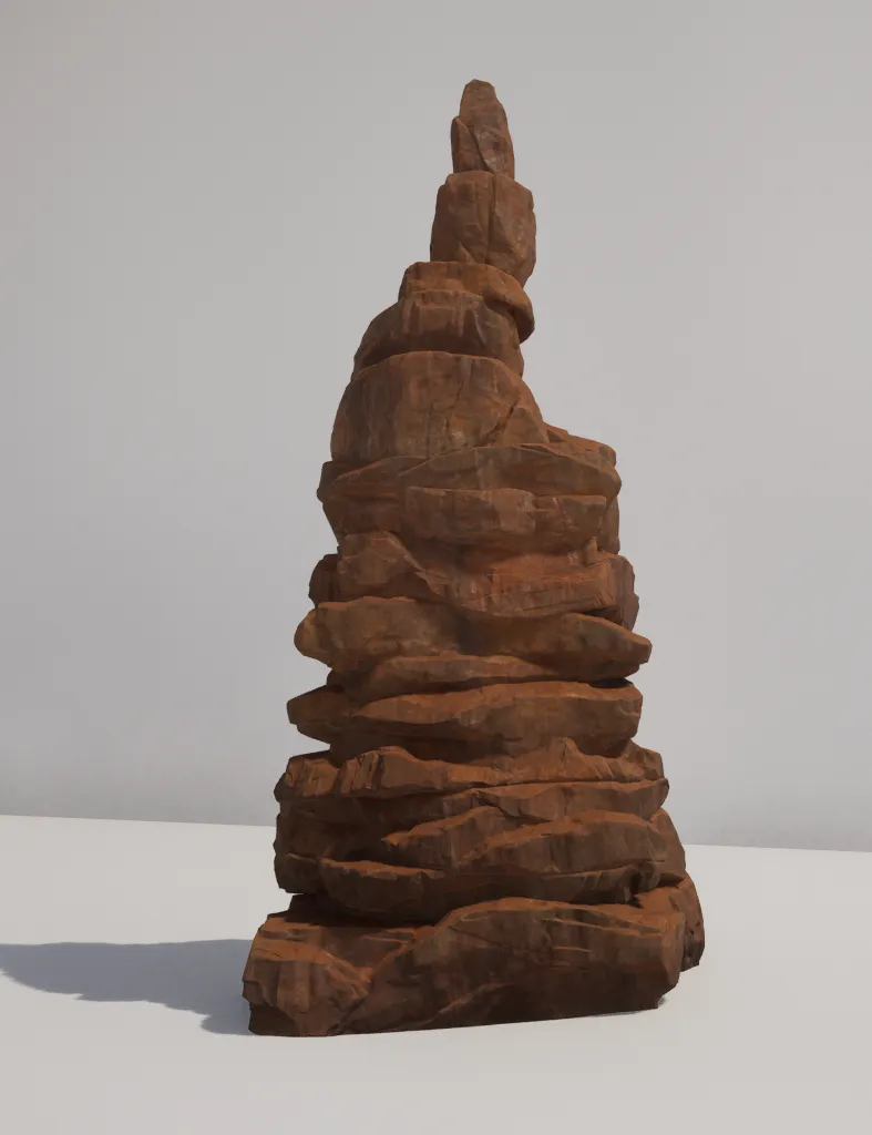 Updated desert rock formations from the in-progress desert visual pass.